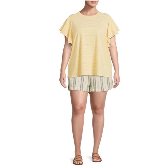 Plus Size Flutter Sleeve Knit Top Shirt T-Shirt Blouse Size 2X - Picture 3 of 6